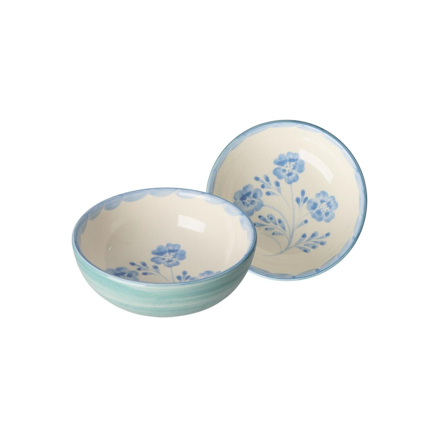 Keramikschale "Flowers" - 300 ml (Blau/Grün) Rice
