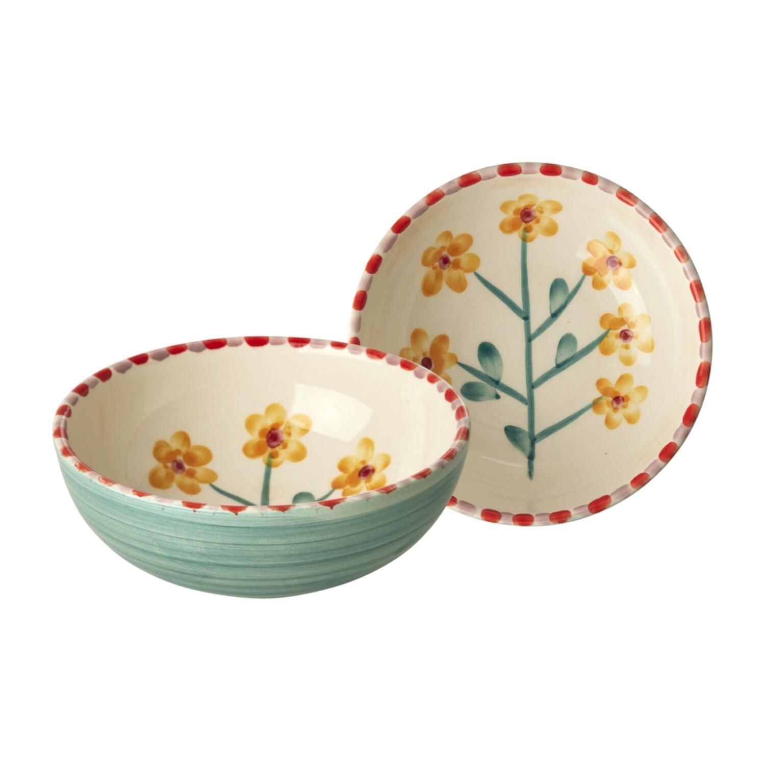 Keramik Schale "Flower" (Weiß/Gelb)