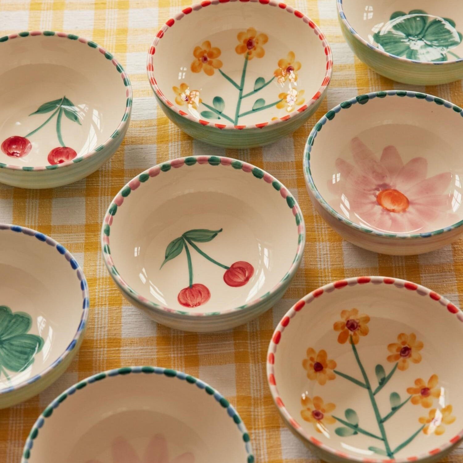 Keramik Schale "Flower" (Weiß/Pink)