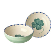 Keramik Schale "Good Luck" (Weiß/Grün) Rice