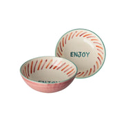 Salatschale aus Keramik - "Enjoy" - 820 ml (Rosa) Rice