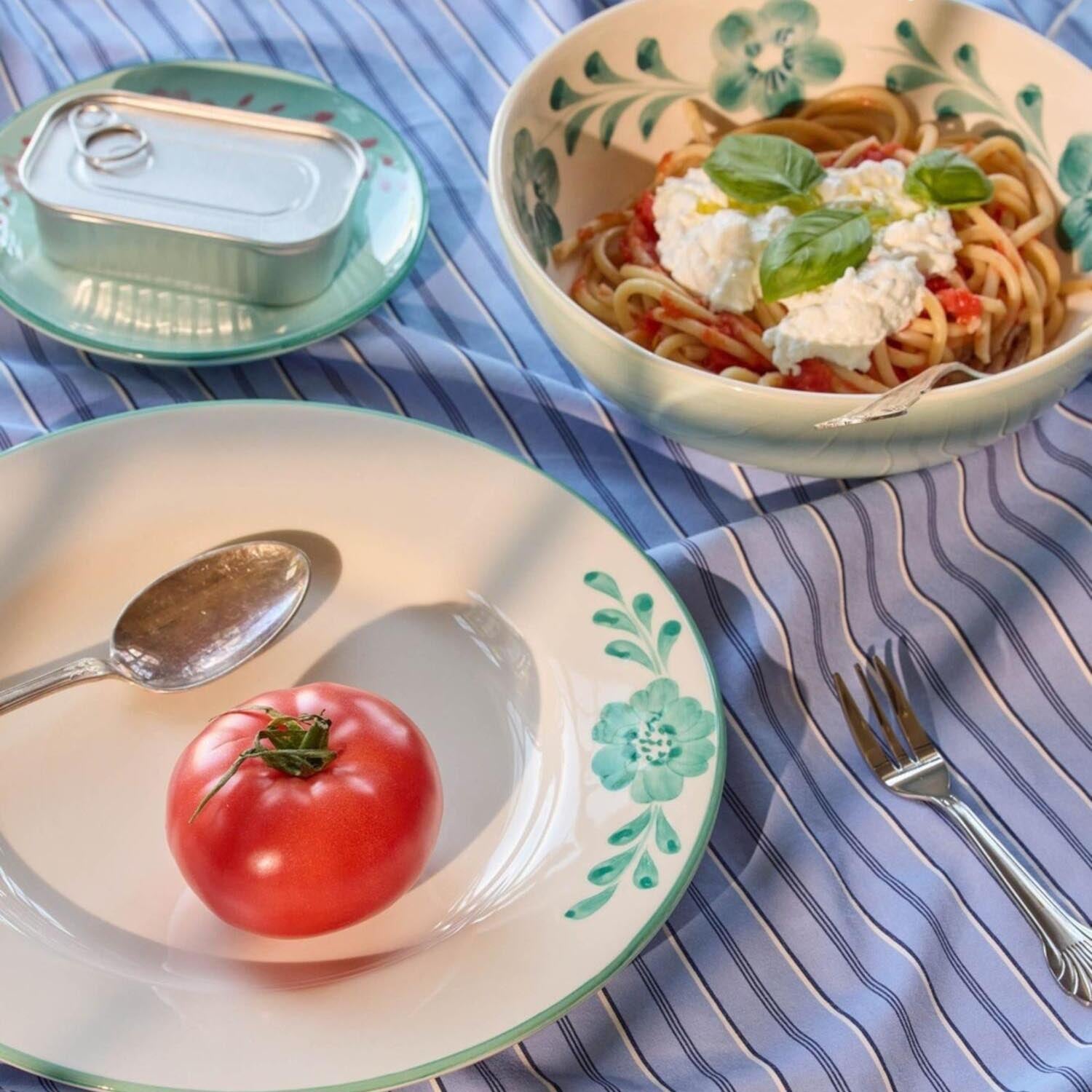 Salatschale aus Keramik - "Flower Vine" - 820 ml (Grün) Rice