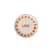 Kuchenteller aus Keramik "Love" - 15 cm (Weiß/Rot) Rice