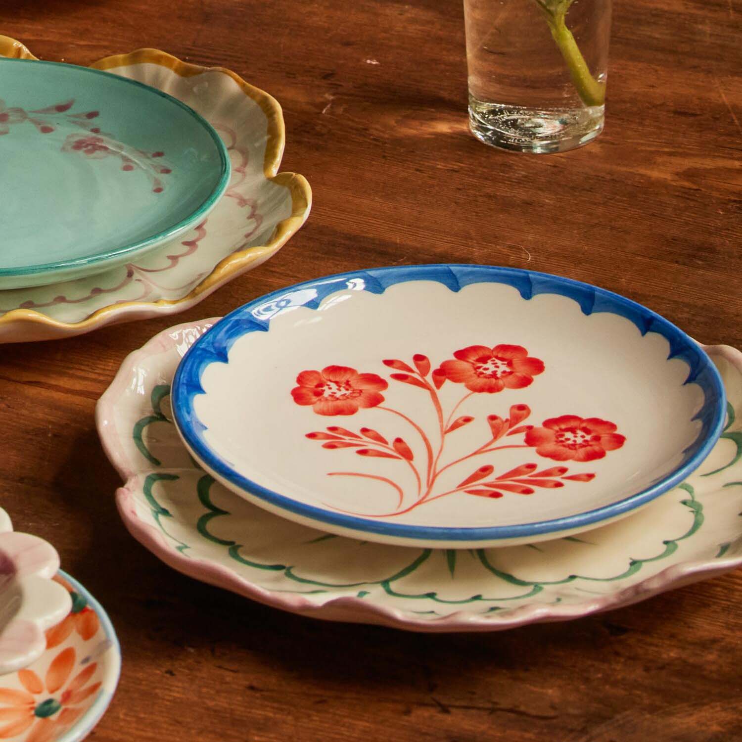 Keramik Kuchenteller "Vintage Flower" (Bunt)