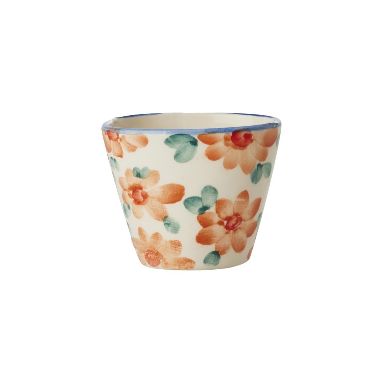 Keramik Espressotasse "Flowers" (Bunt/Orange) Rice