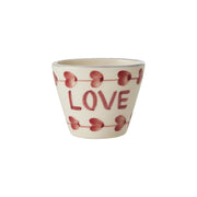 Keramik Espressotasse oval "Love" (Weiß/Rot)