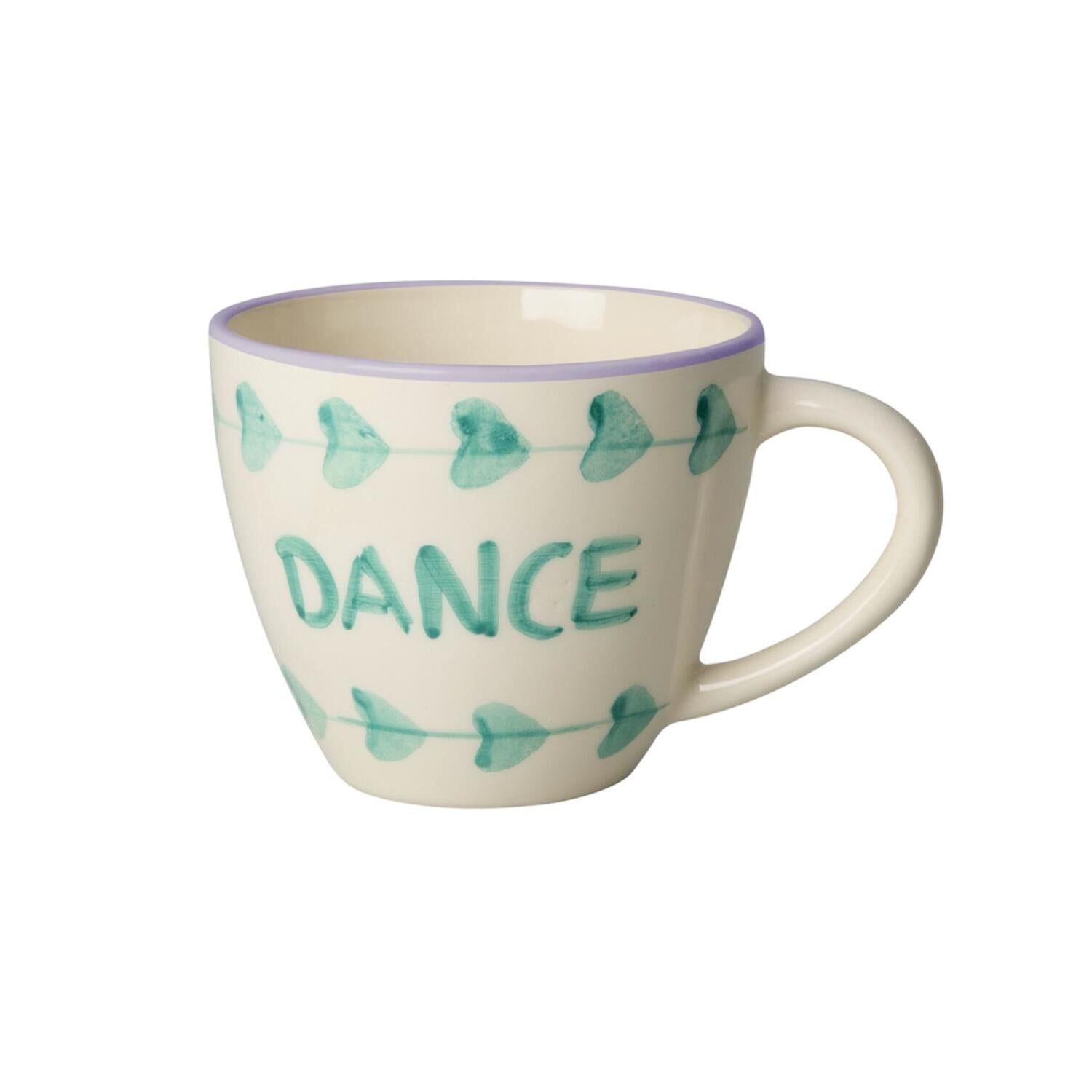 Jumbo Tasse aus Keramik "Dance" - 420 ml (Weiß/Mint) Rice