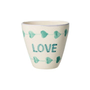 Keramiktasse "Love" - 300 ml (Weiß/Grün) Rice