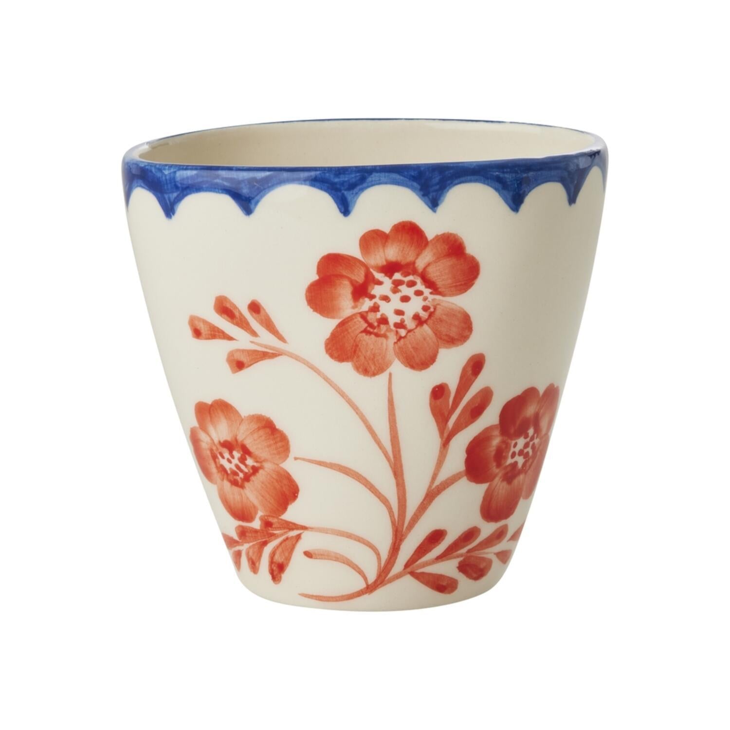 Keramik Tasse oval "Vintage Flower" (Bunt) Rice