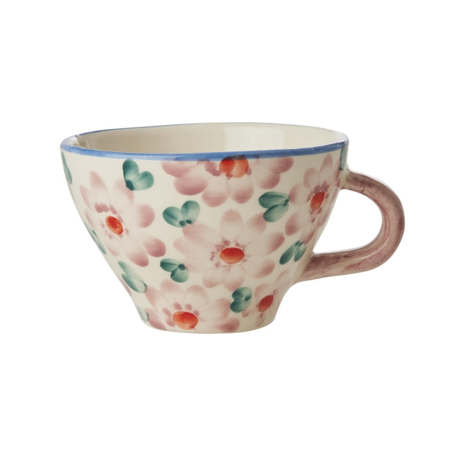 Keramik Tasse "Flowers" (Bunt/Pink)