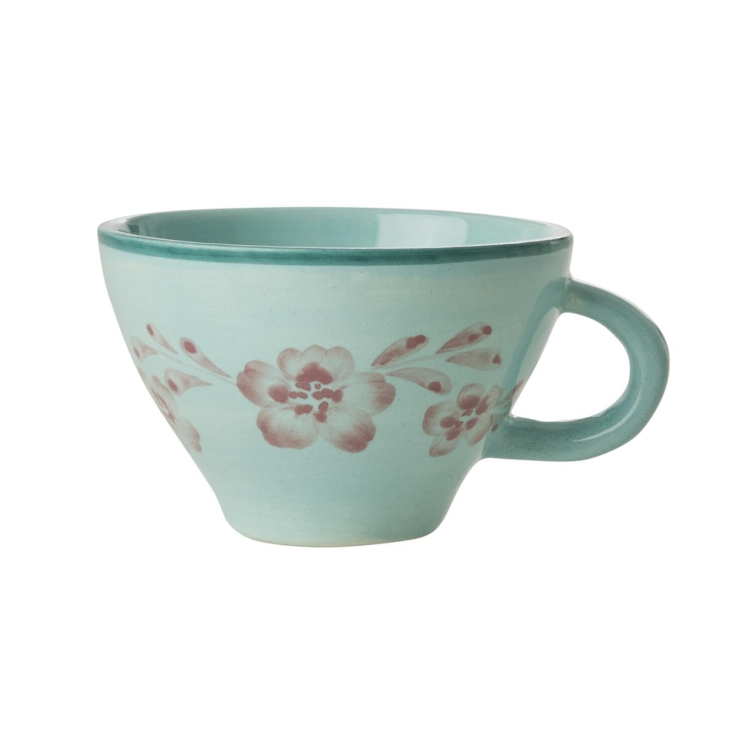 Keramik Tasse "Flower Vine" (Grün/Pink) Rice
