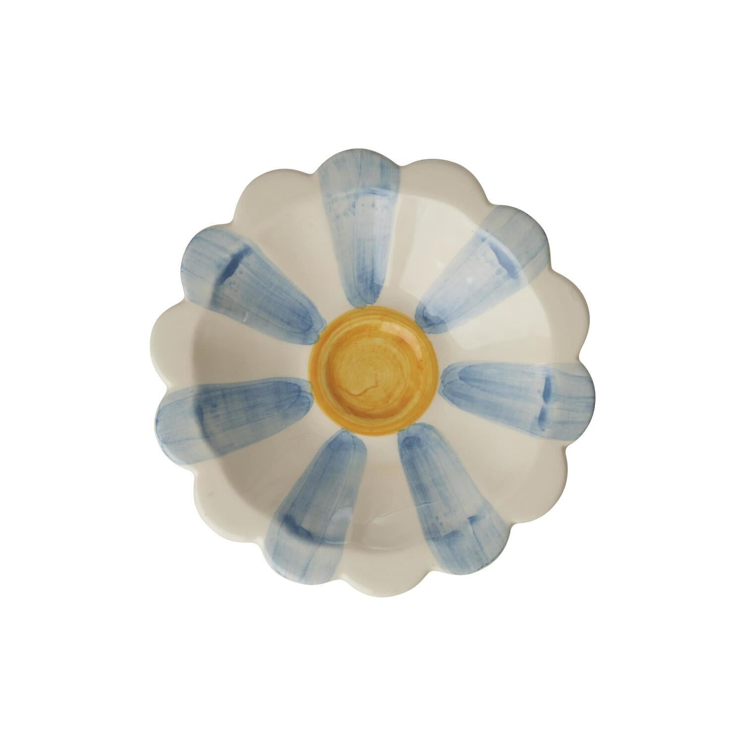 Keramik Schale "Stripes" (Blau/Weiß)