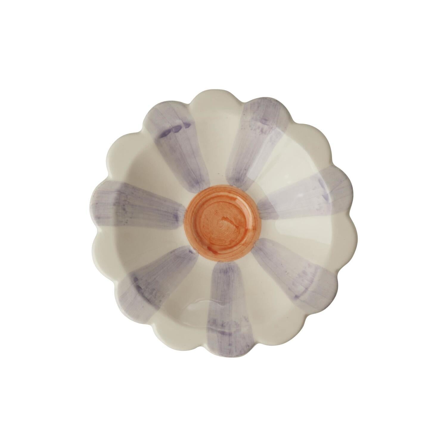 Keramik Schale "Stripes" (Lavendel/Weiß)