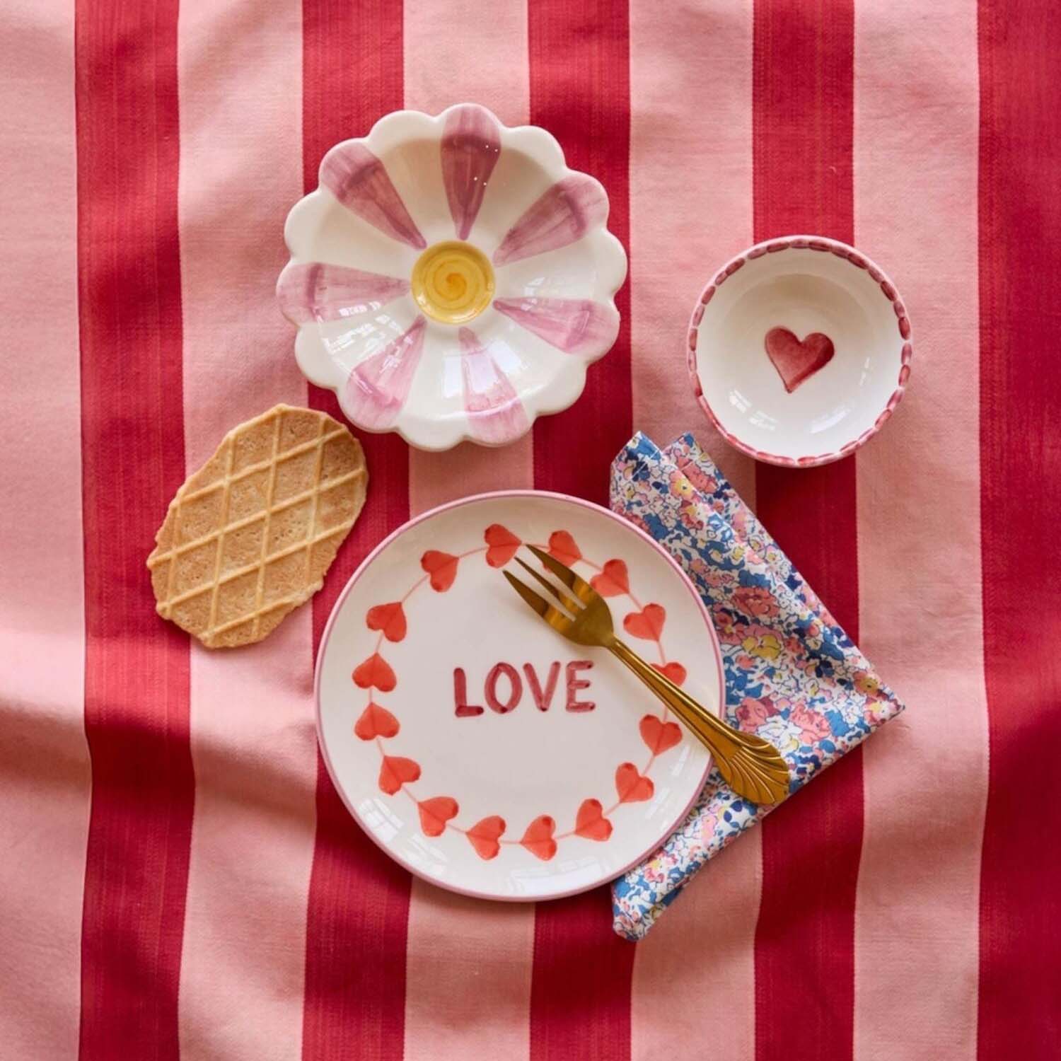 Keramikschale "Heart" - 100 ml (Weiß/Rot)