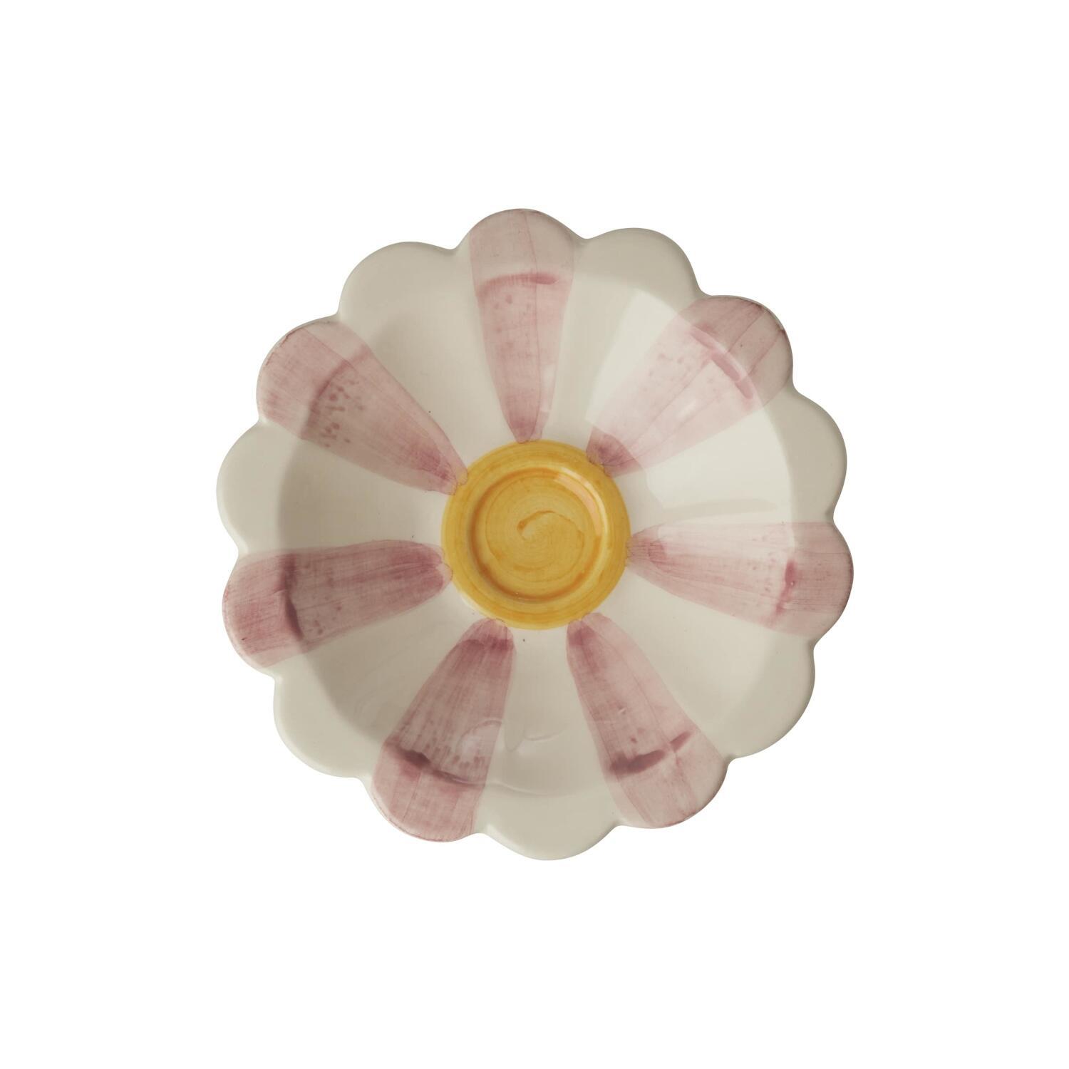 Keramik Schale "Stripes" (Pink/Weiß)
