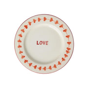 Essteller aus Keramik "Love" - 26 cm (Weiß/Rot) Rice