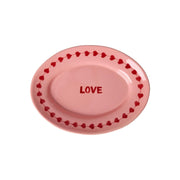 Servierplatte aus Keramik "Love" - M (Rosa) Rice