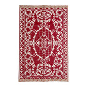 Teppich aus recyceltem Kunststoff "Flowers" - 180x120 cm (Rot)