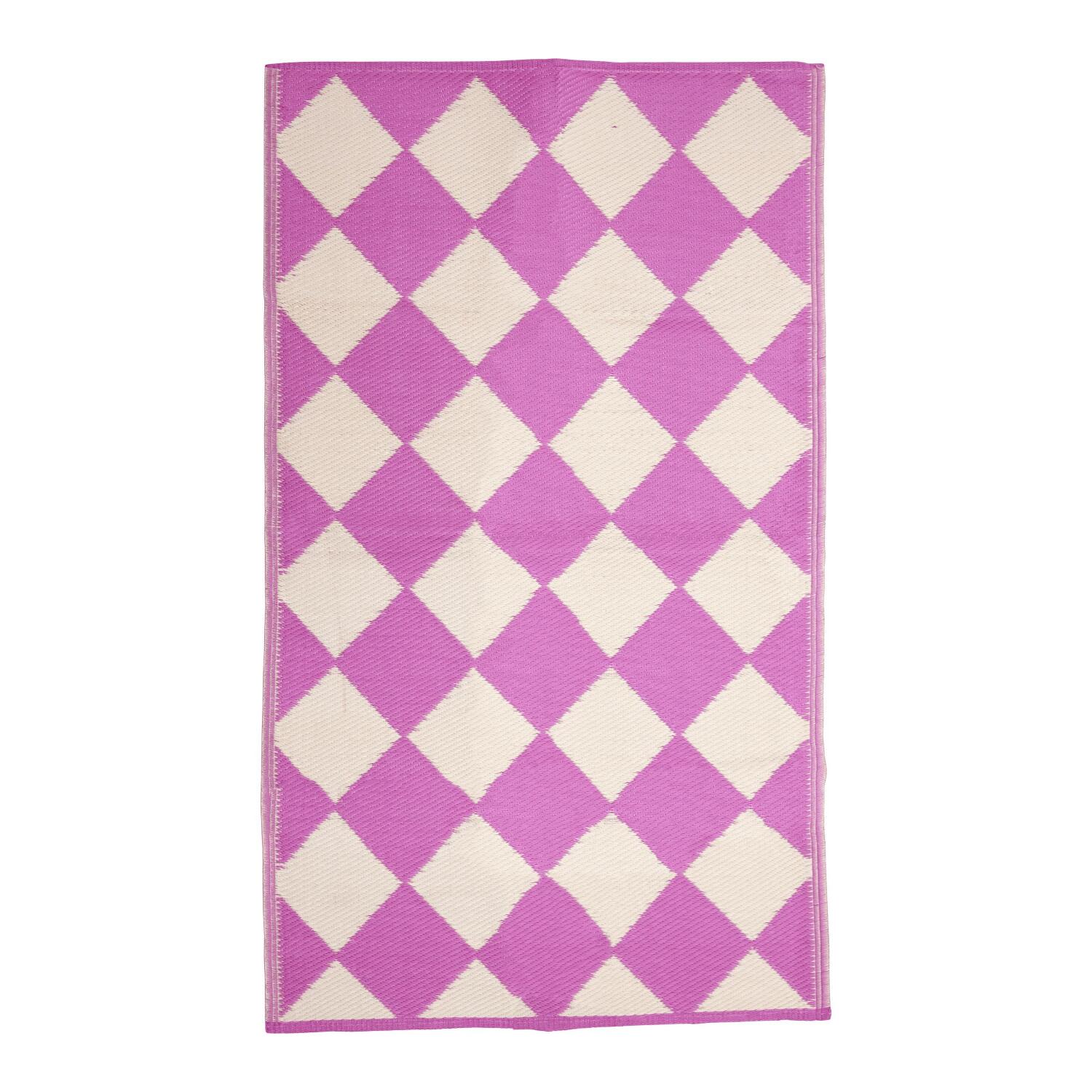 Läufer aus recyceltem Kunststoff "Harlequin" - 150x90 cm (Soft Pink)