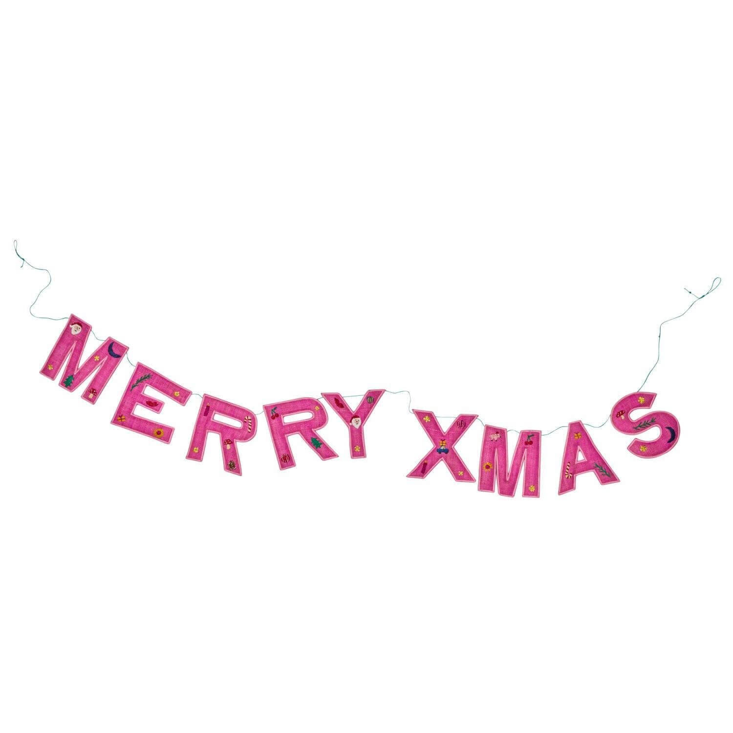 Weihnachtsgirlande "HAPPY XMAS" (Pink)
