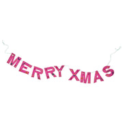 Weihnachtsgirlande "HAPPY XMAS" (Pink)