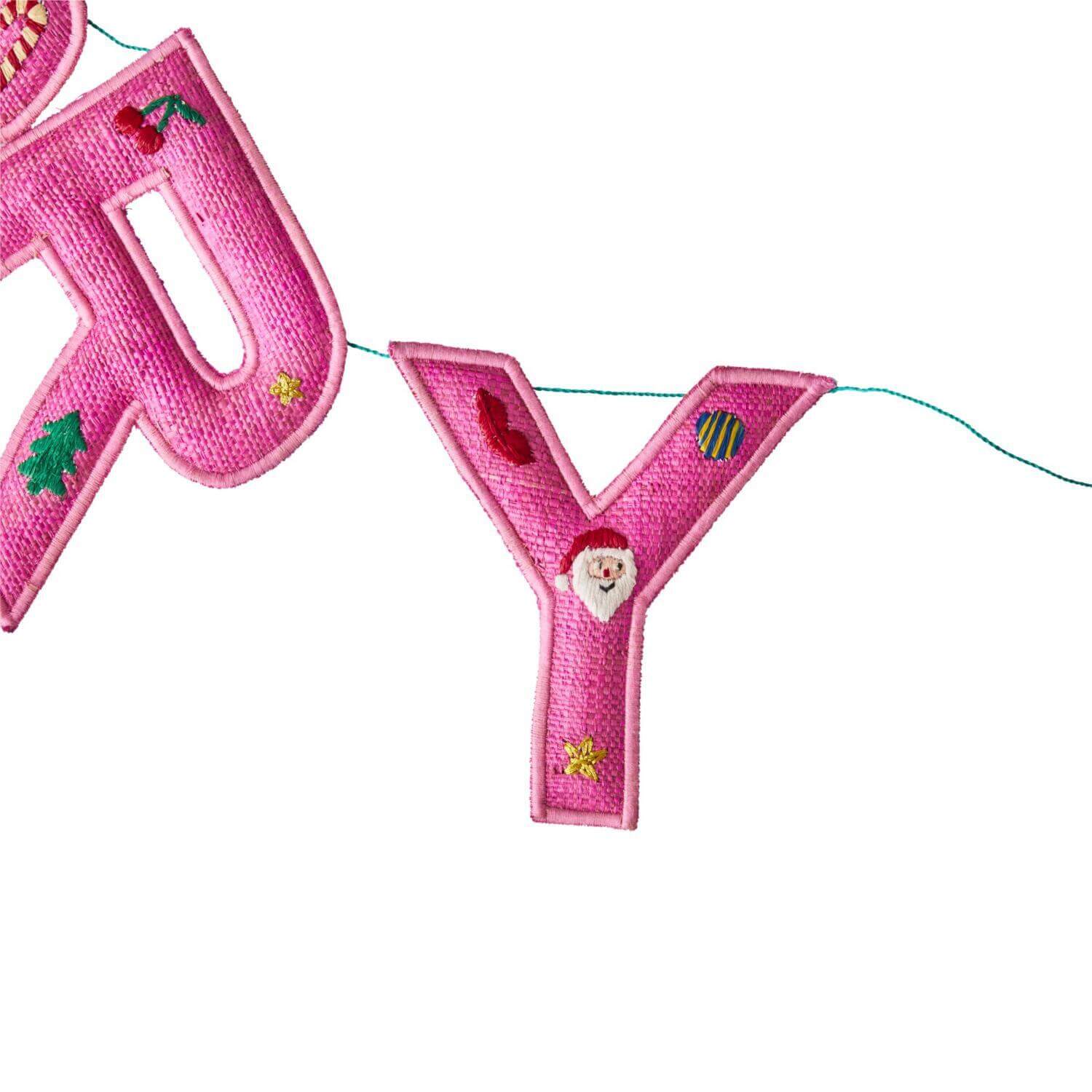 Weihnachtsgirlande "HAPPY XMAS" (Pink)