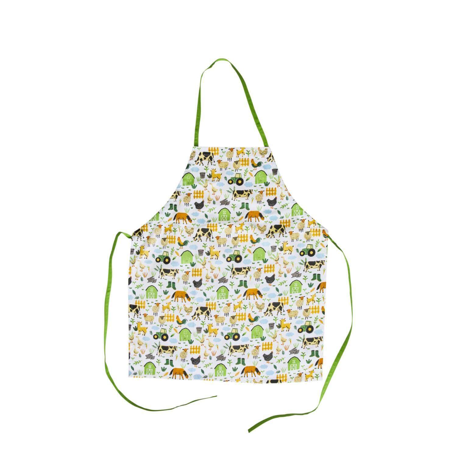 Kinder-Schürze "Farm Print" (Blau/Bunt)