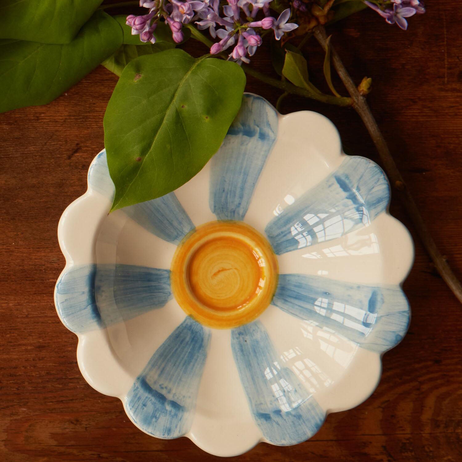 Keramik Schale "Stripes" (Blau/Weiß)
