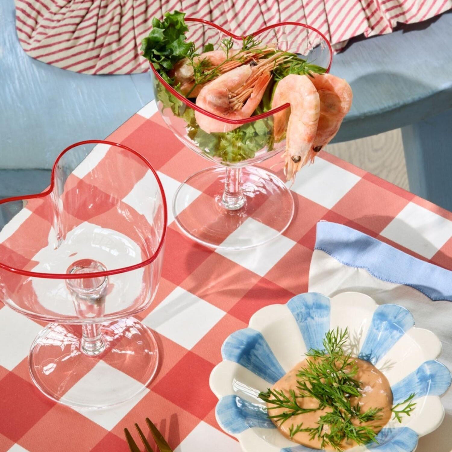 Champagner Coupe Glas "Heart" - 200 ml (Rot)