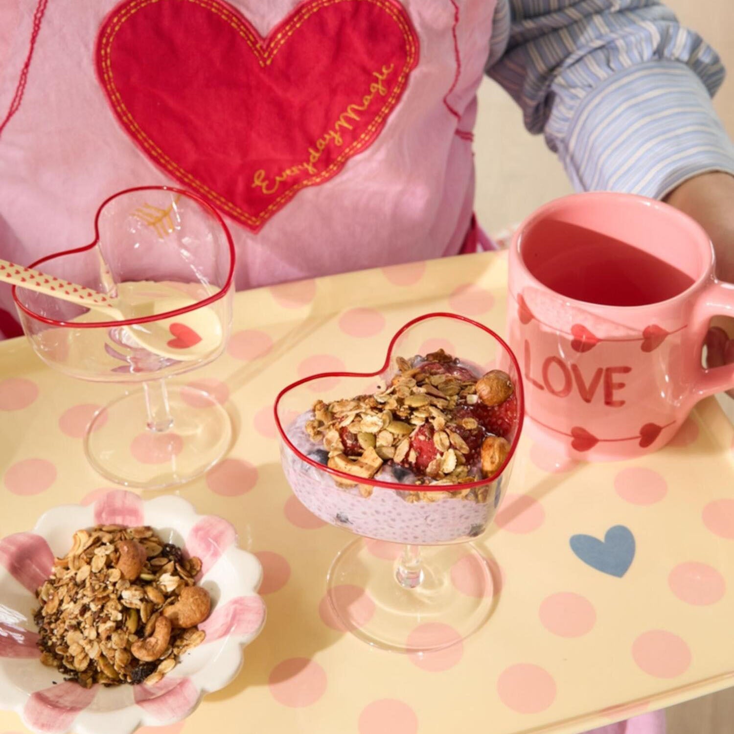 Champagner Coupe Glas "Heart" - 200 ml (Rot)