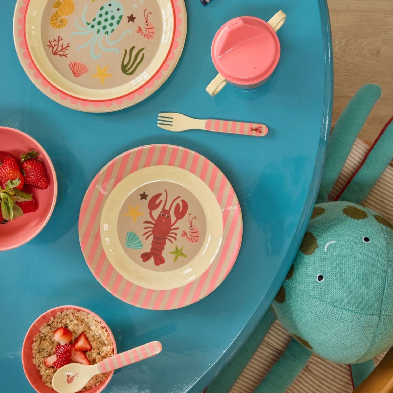 Kinderbesteck "Coral Ocean" - 14x3,5x1 cm (Bunt)