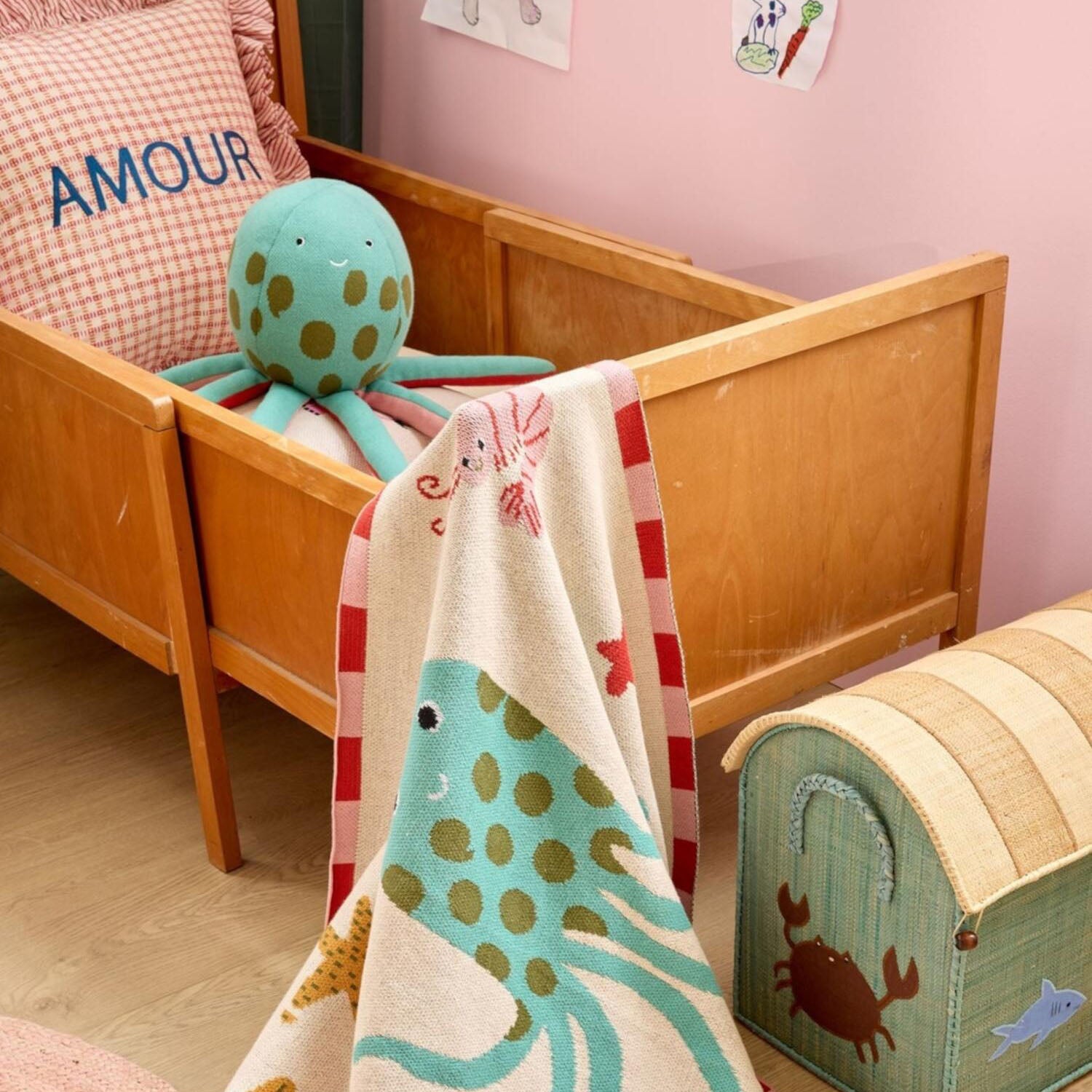 Babydecke "Coral Ocean" - 75x95 cm (Bunt)