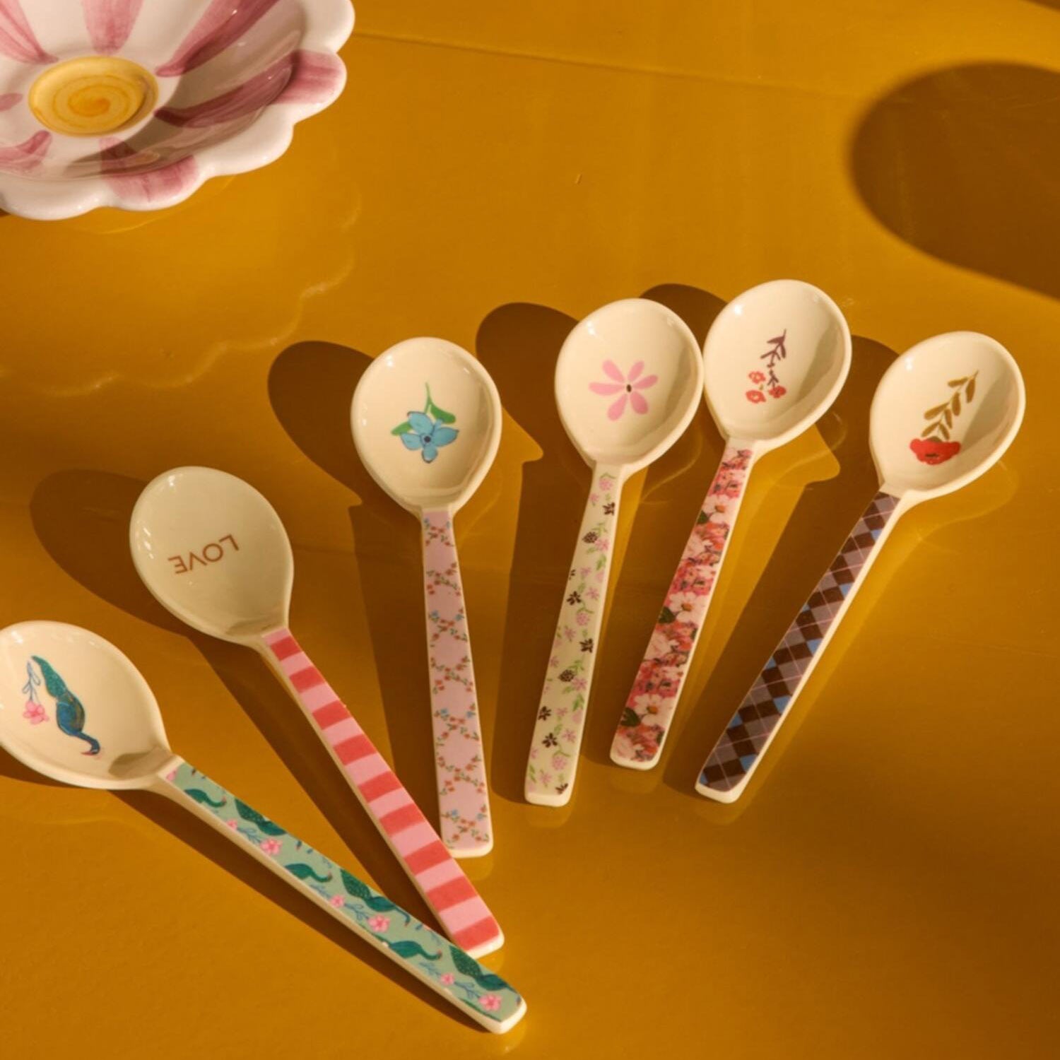 Melamin Teelöffel "All You Need is Love and… -  6er-Set (Bunt)