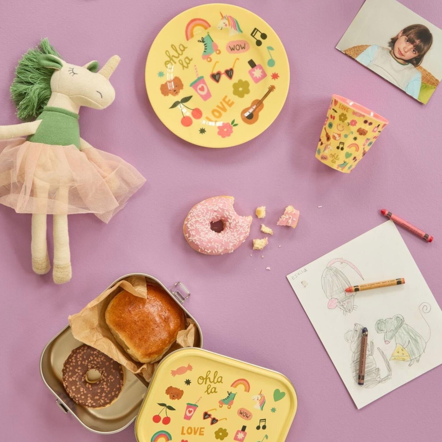 Melamine Teller "Unicorn Love"- 20 cm (Bunt)