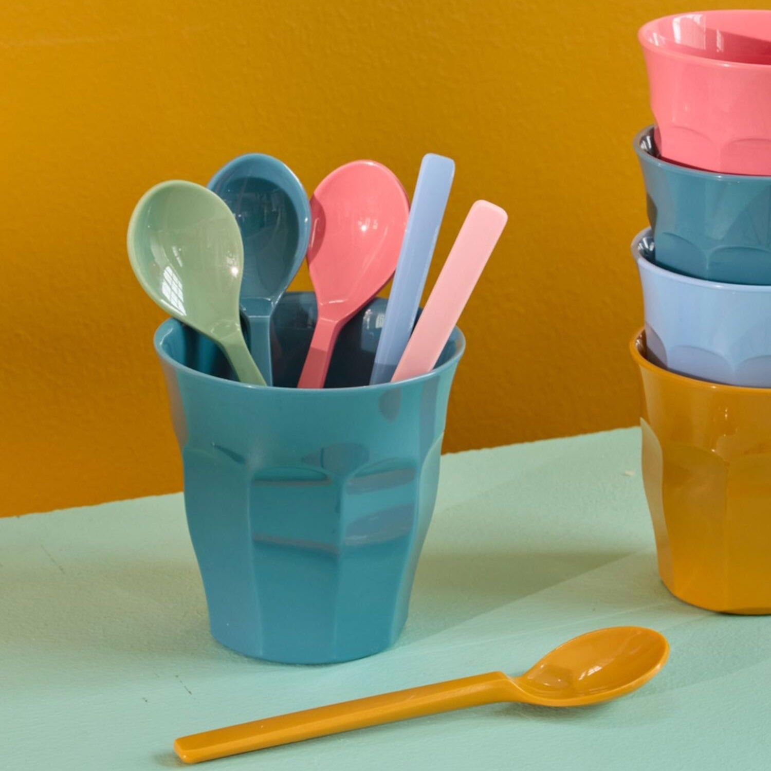 Melamin Teelöffel "All You Need is Love and…" im 6er-Set - 14,5x3,5 cm (Bunt)