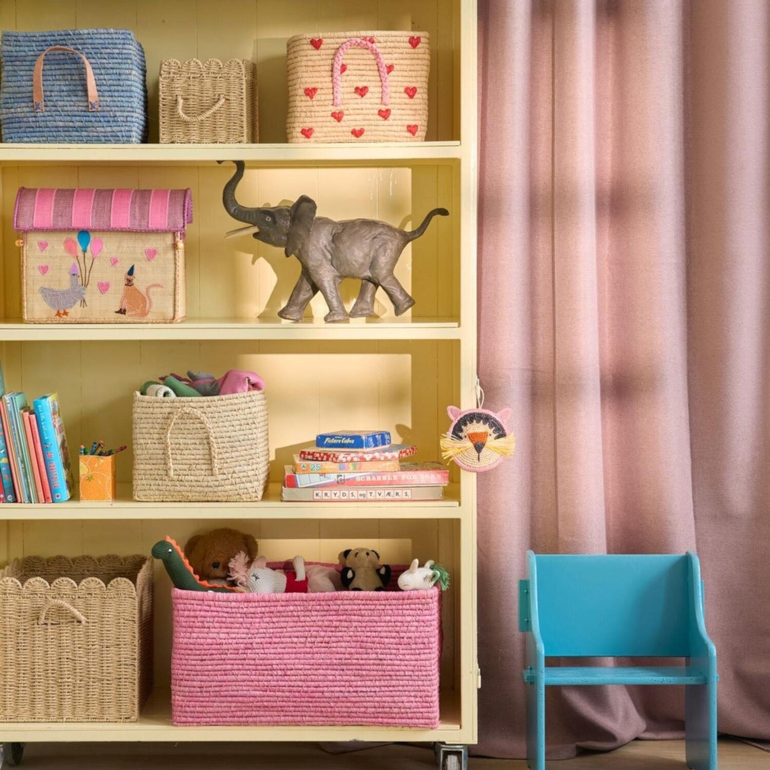 Korb "Raffia" - XL (Pink)