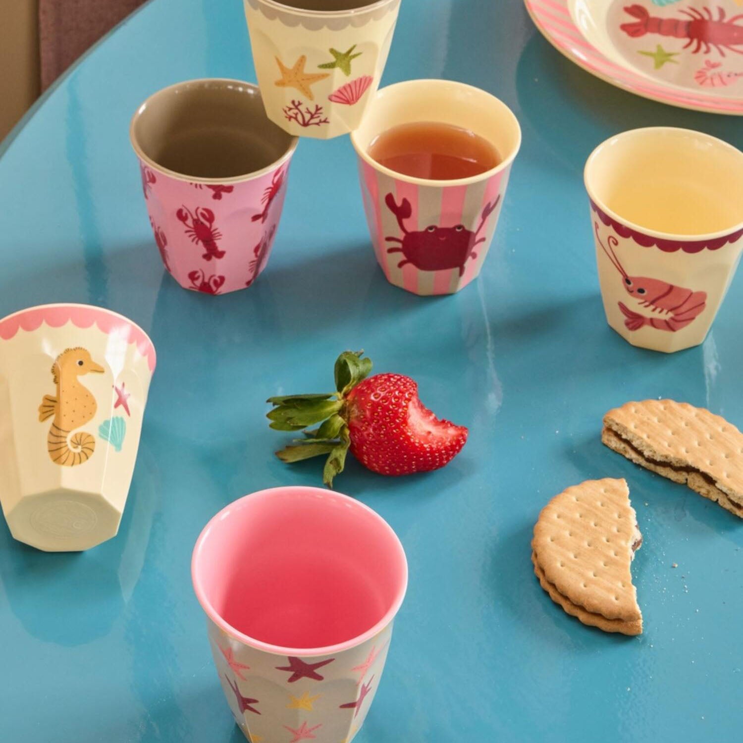 Melamin Becher "Coral Ocean" im 6er-Set - S (Bunt)