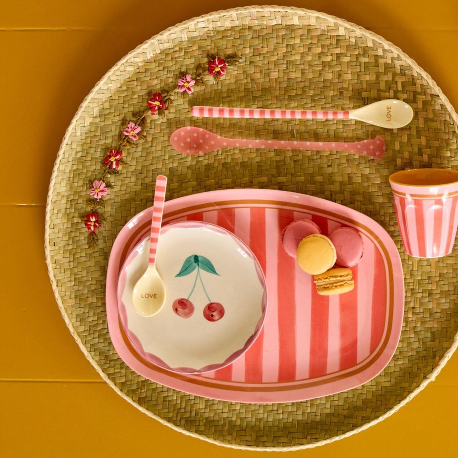 Melamin Becher "Organic Stripes" - L (Bunt)