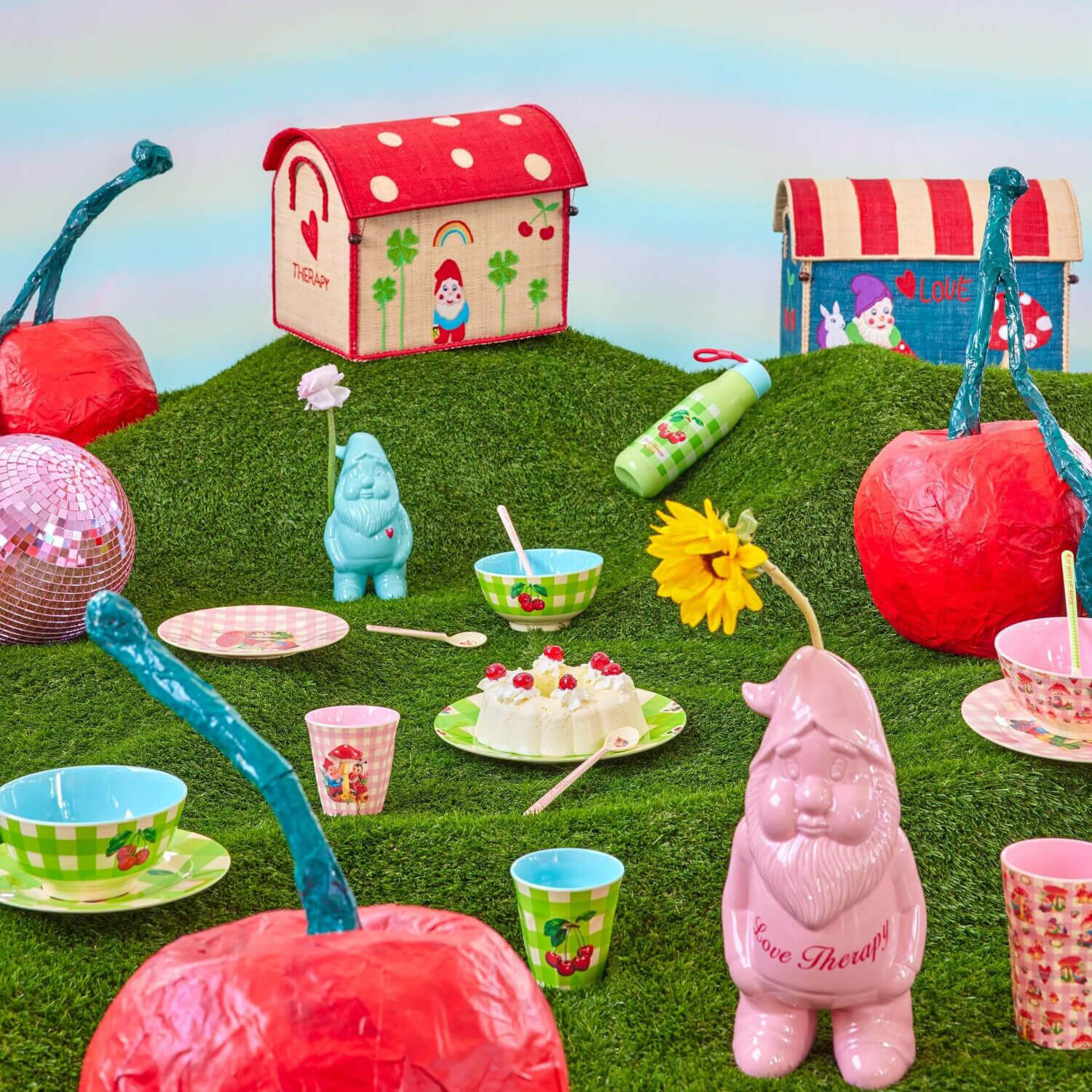 Melamin Schale "Love Therapy Cherry" - M (Bunt)