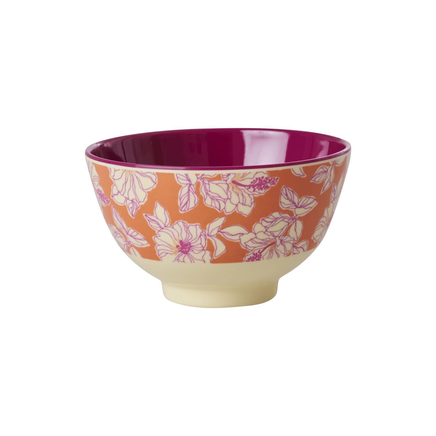Melamin Schüssel "Faded Hibiscus" - Klein (Orange)