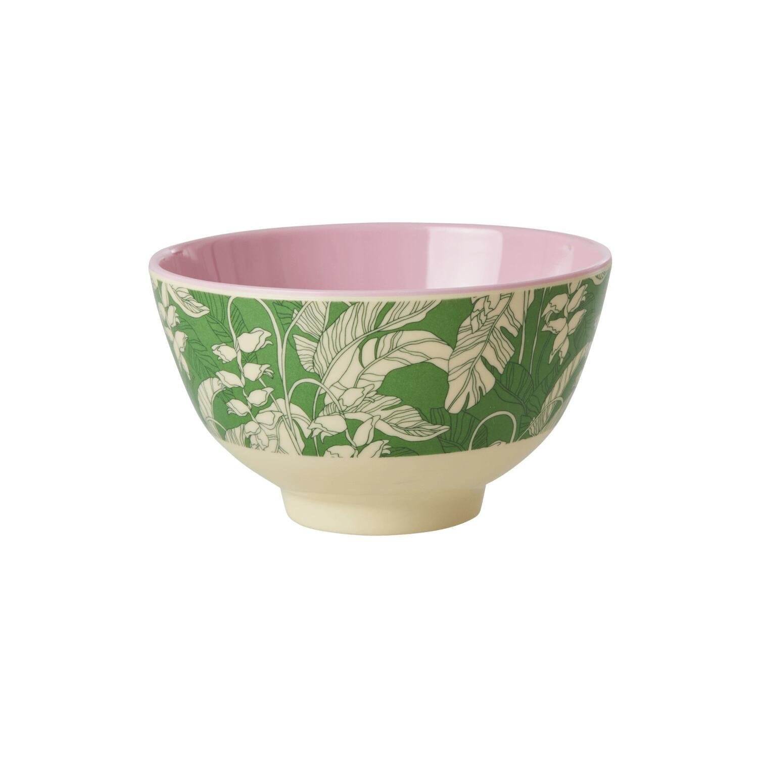 Melamin Schüssel "Paradise Print" - Klein (Grün) Rice
