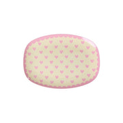 Melamin Platte rechteckig "Favorite Hearts" - S (Dark Pink) Rice