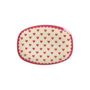 Melamin Platte rechteckig "Favorite Hearts" - S (Red Kiss) Rice