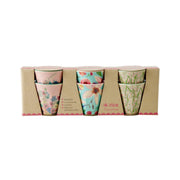 Melamin Espressobecher "Flowers" im 6er-Set - 80 ml (Bunt)