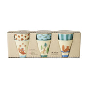 Melamin Tasse "Happy Forest" - Set 6-tlg. (Blau/Bunt)