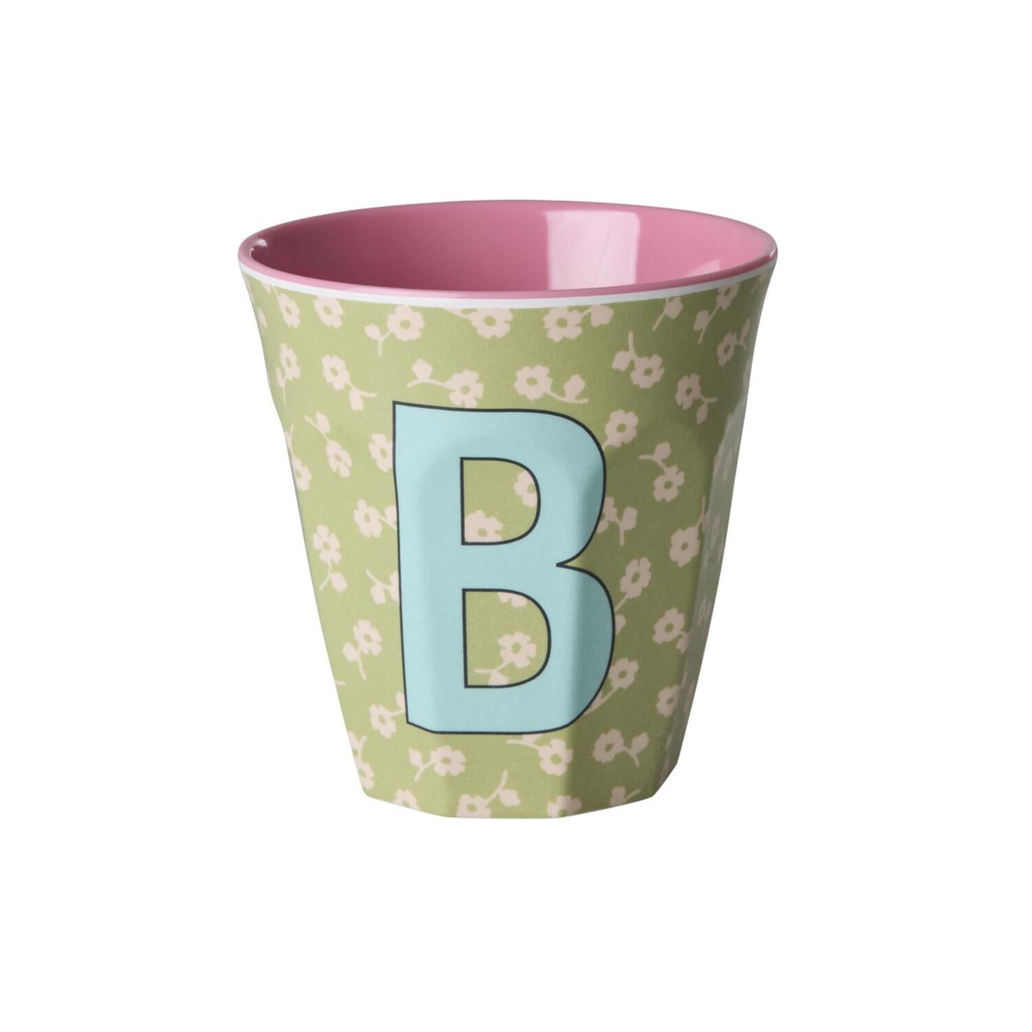 Melamin Becher "Buchstabe B - Flowers" - M (Bunt)