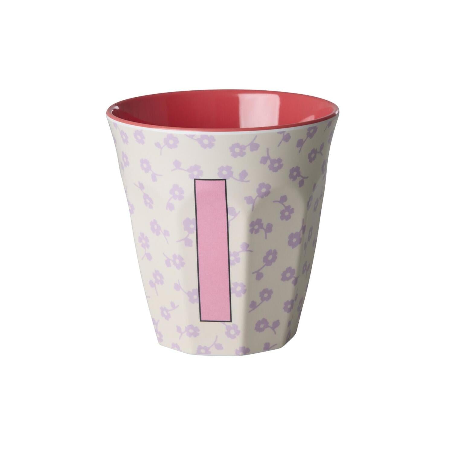 Melamin Becher "Buchstabe I - Flowers" - M (Bunt)
