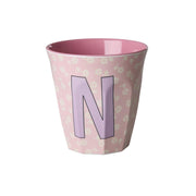 Melamin Becher "Buchstabe N - Flowers" - M (Bunt)
