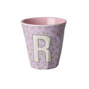 Melamin Becher "Buchstabe R - Flowers" - M (Bunt)