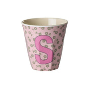 Melamin Becher "Buchstabe S - Flowers" - M (Bunt)